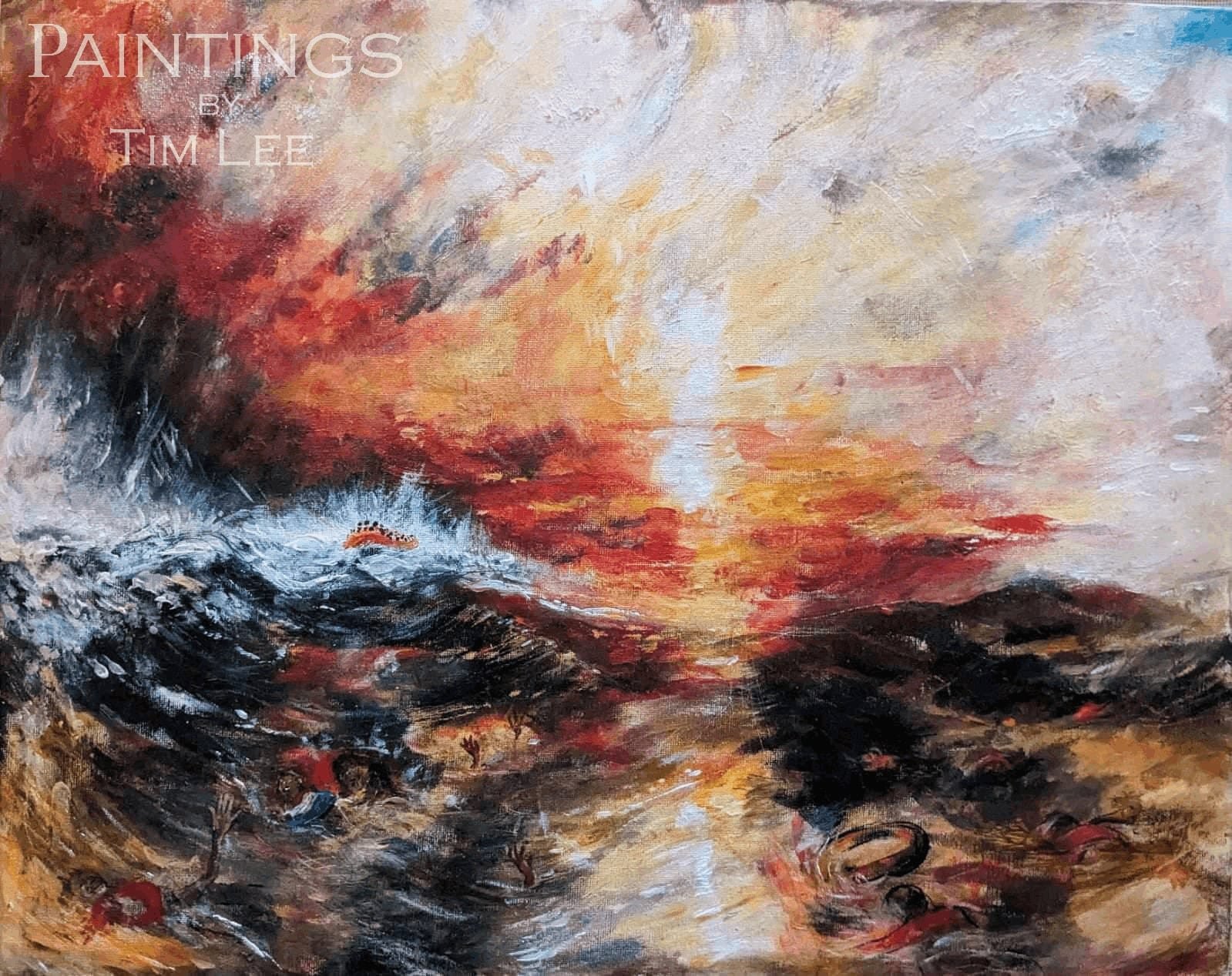 Migrant ship painting