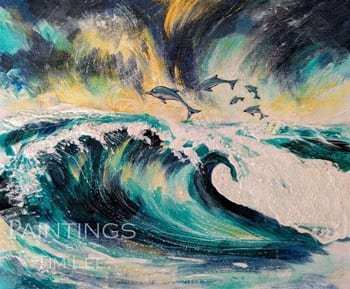 'Dolphin Pod at Sunrise' Original