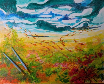 'Dreamy Goldfish' Original